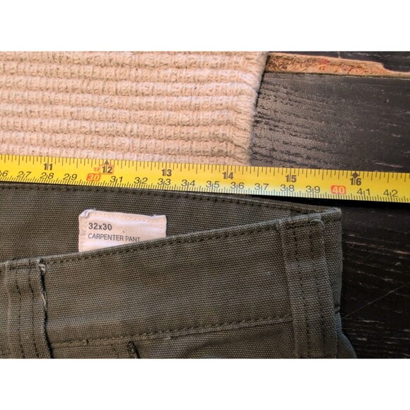 Vintage Y2K GAP Carpenter Pants Men's 32x30 Army Green Skate Surf Utility - Picture 4 of 13